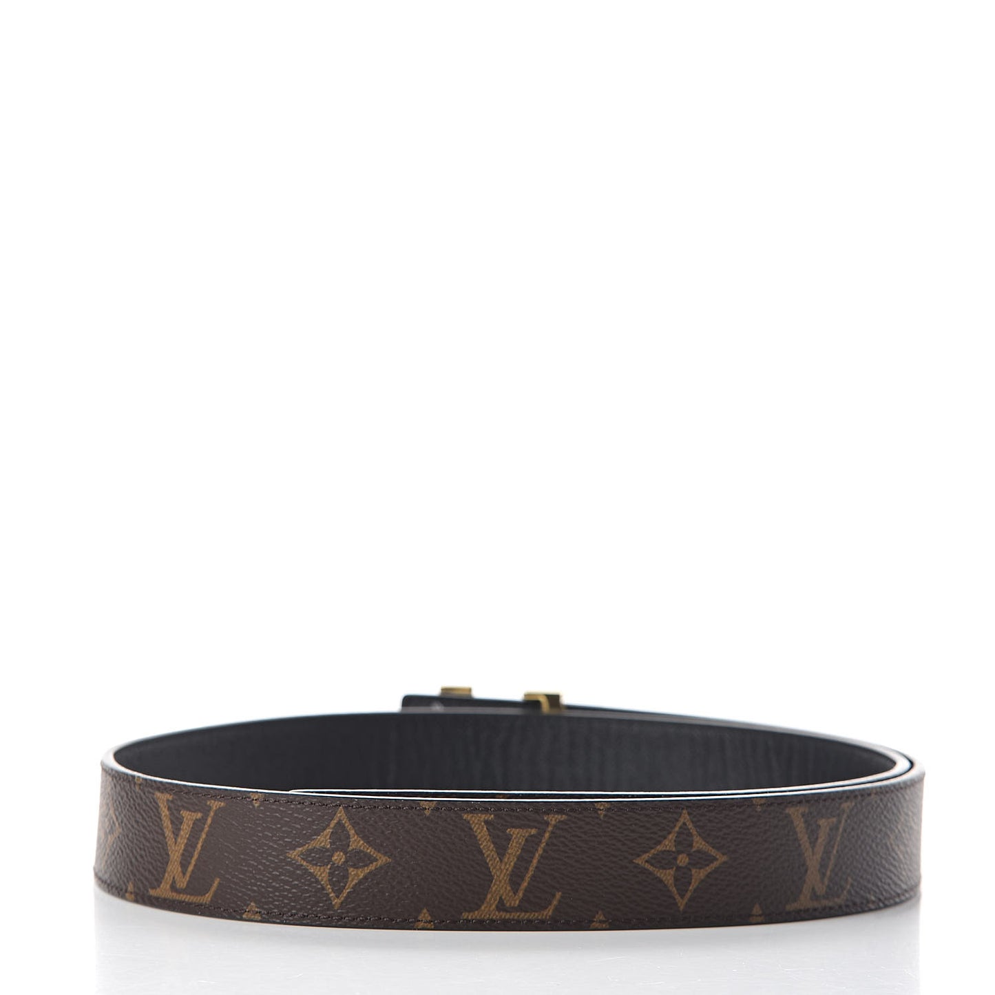 Calfskin Monogram 30mm LV Initiales Reversible Belt 85 34 Black