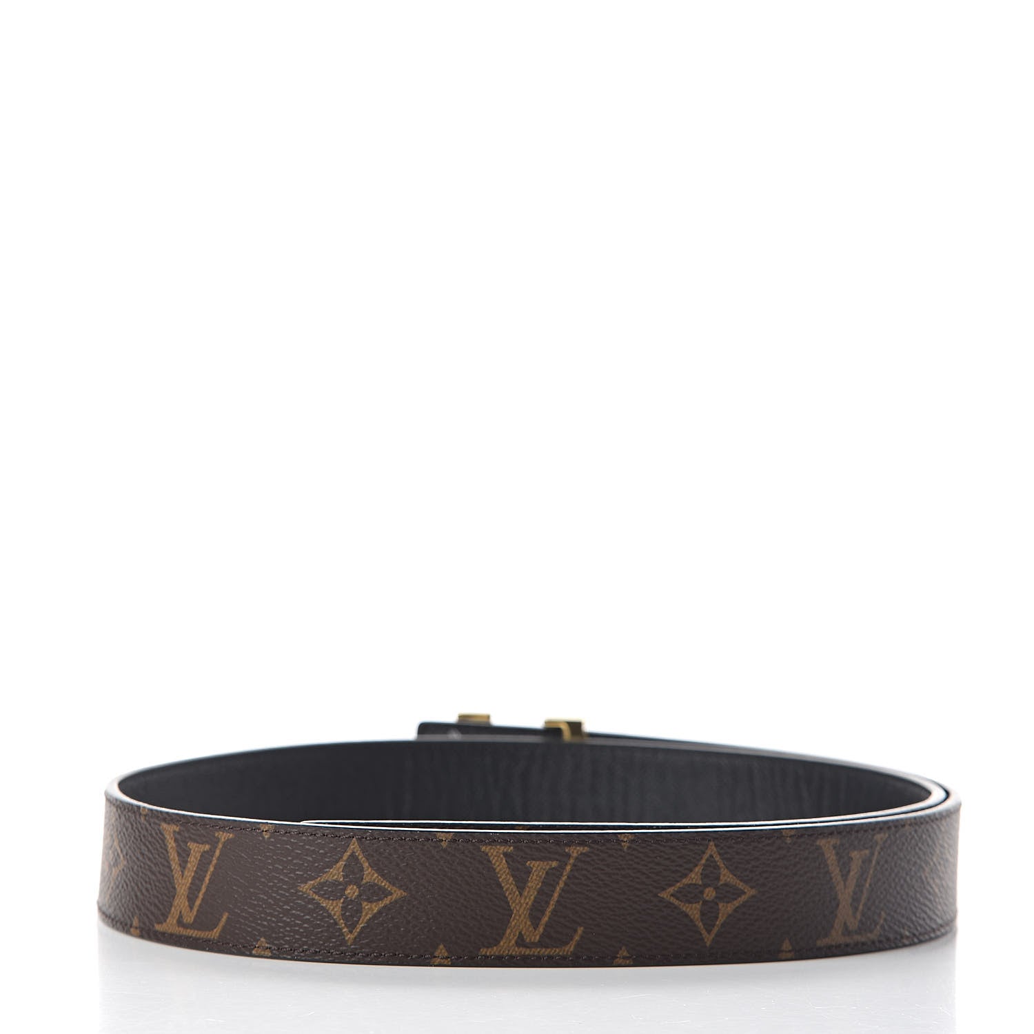 Louis Vuitton Calfskin Monogram 30mm LV Initiales Reversible Belt 85 34 Black 3 of 7