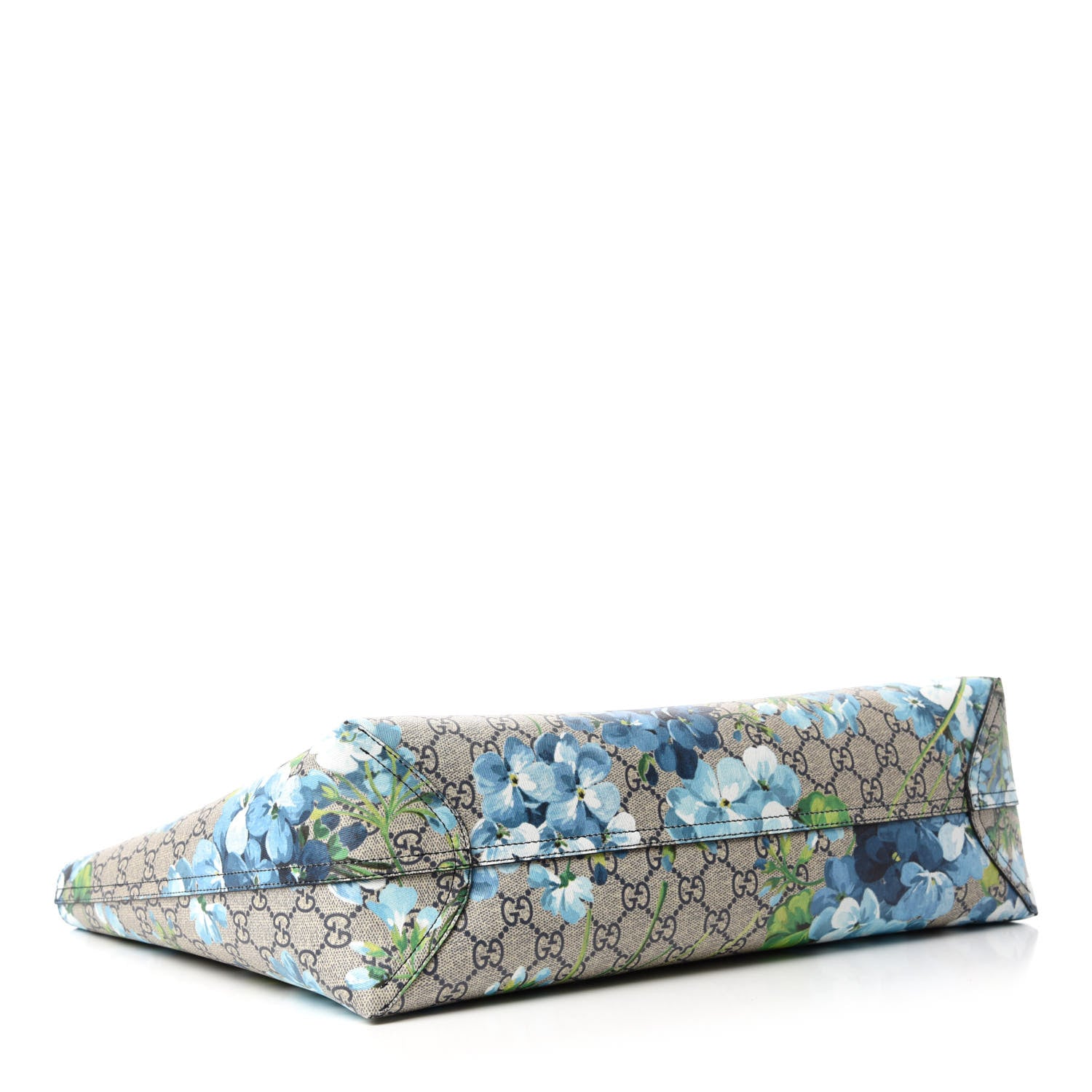 Gucci GG Supreme Monogram Blooms Medium Reversible Tote Beige Blue Navy 4 of 16