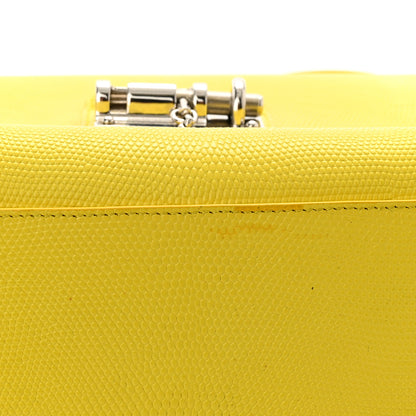 Dolce & Gabbana Lizard Calfskin Embossed Medium Monica Top Handle Bag Yellow 10 of 11