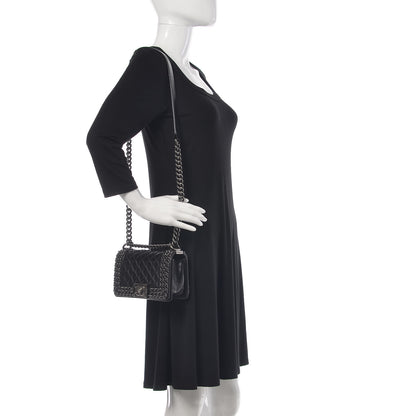 Chanel Glazed Calfskin Quilted Small Boy Chained Flap Black 2 of 10