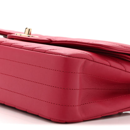 Chanel Lambskin Chevron Quilted Medium Double Flap Pink 10 of 10
