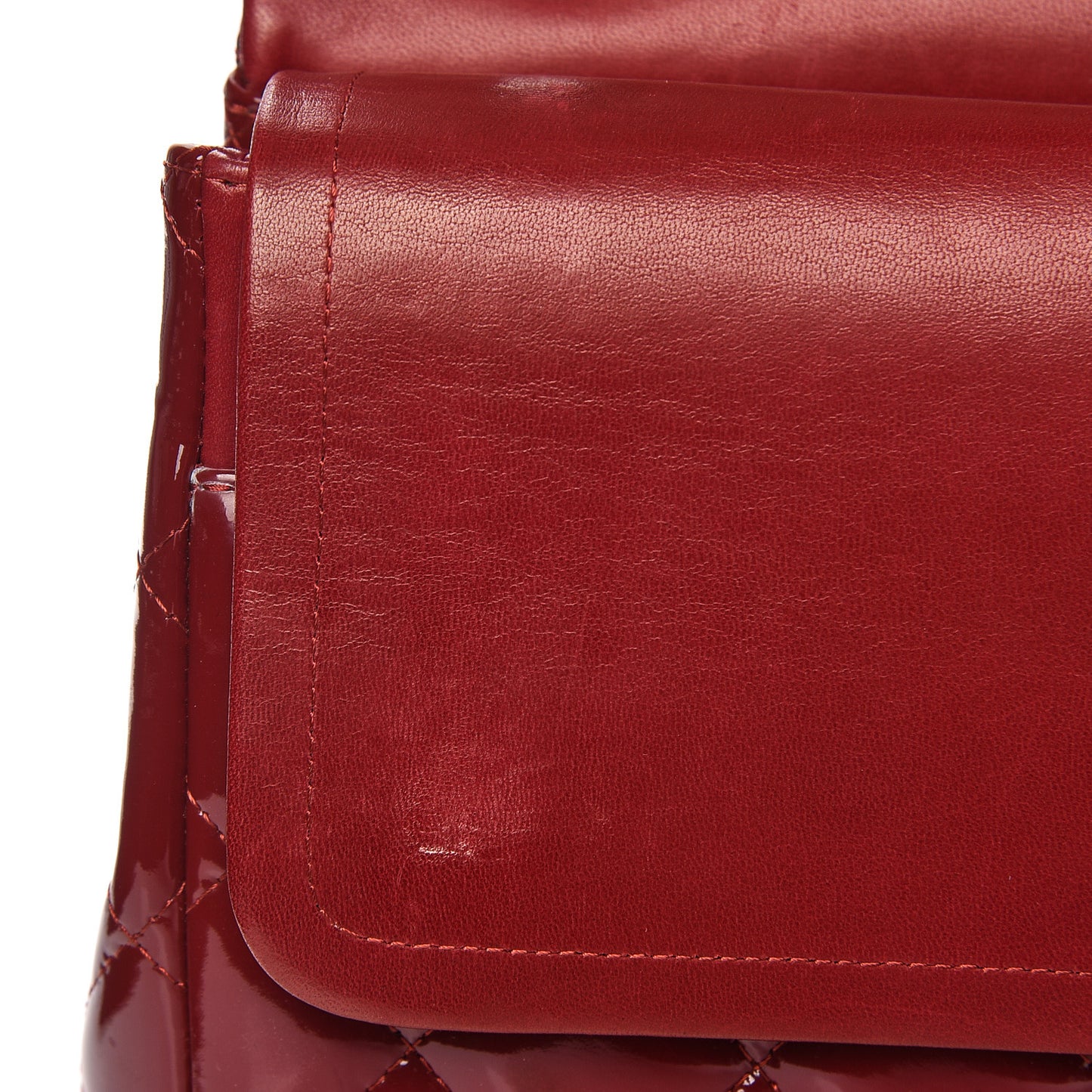 Patent Quilted Maxi Double Flap Red