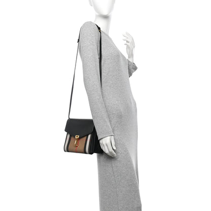 Burberry Derby Calfskin House Check Small Macken Crossbody Bag Black 2 of 11