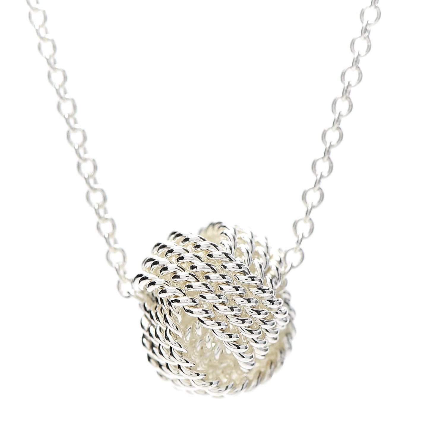 Sterling Silver Twist Knot Pendant Necklace