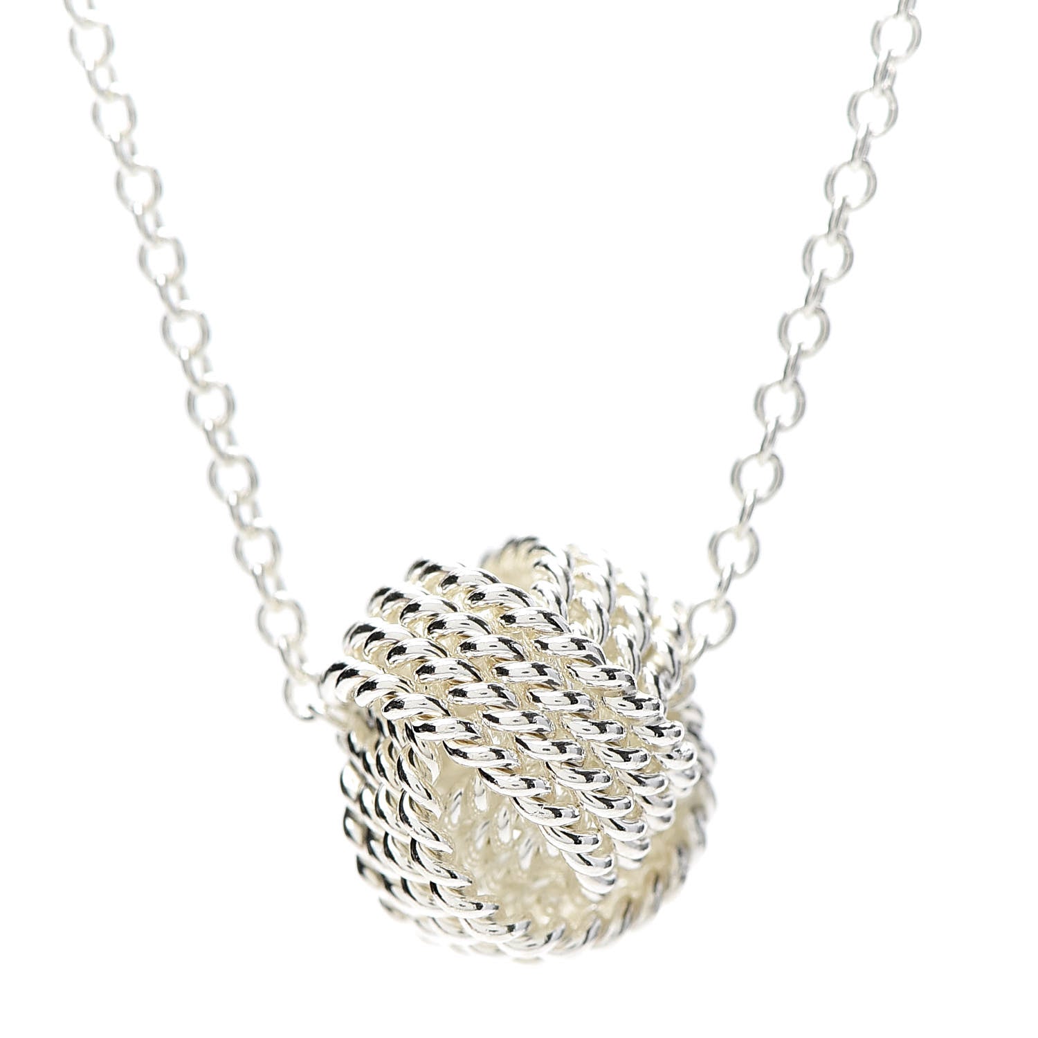 Tiffany Sterling Silver Twist Knot Pendant Necklace 7 of 7