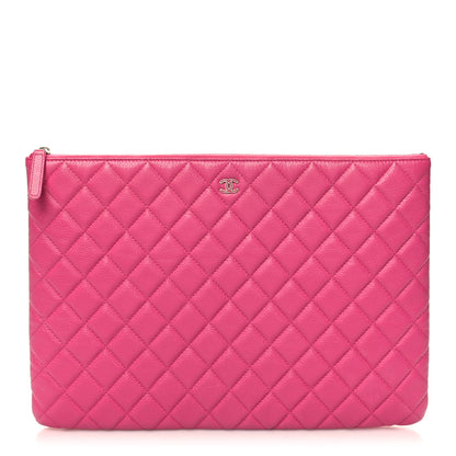 Chanel Caviar Quilted Large Cosmetic Case Pink 1 of 10