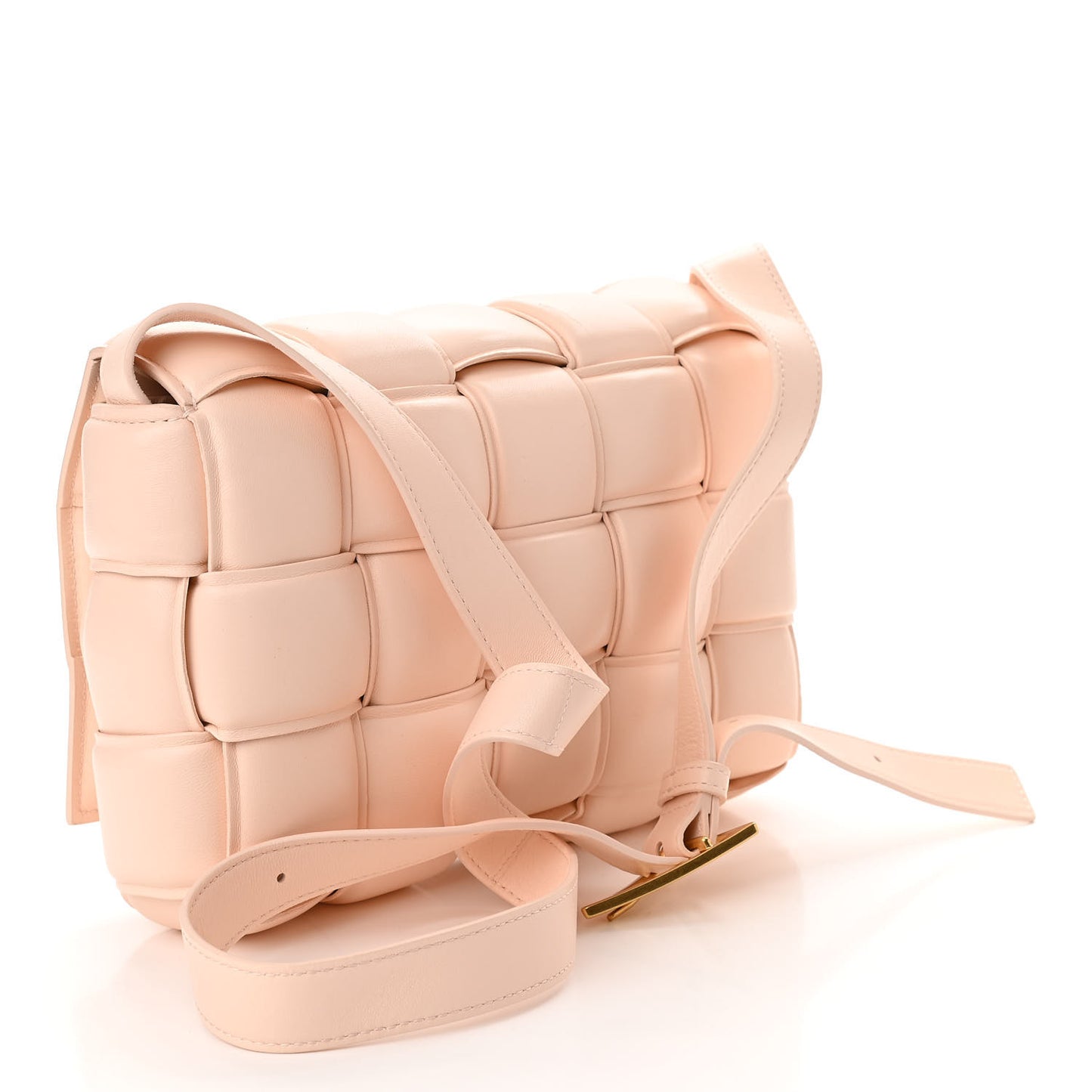Nappa Maxi Intreccio Padded Cassette Crossbody Bag Melon Washed