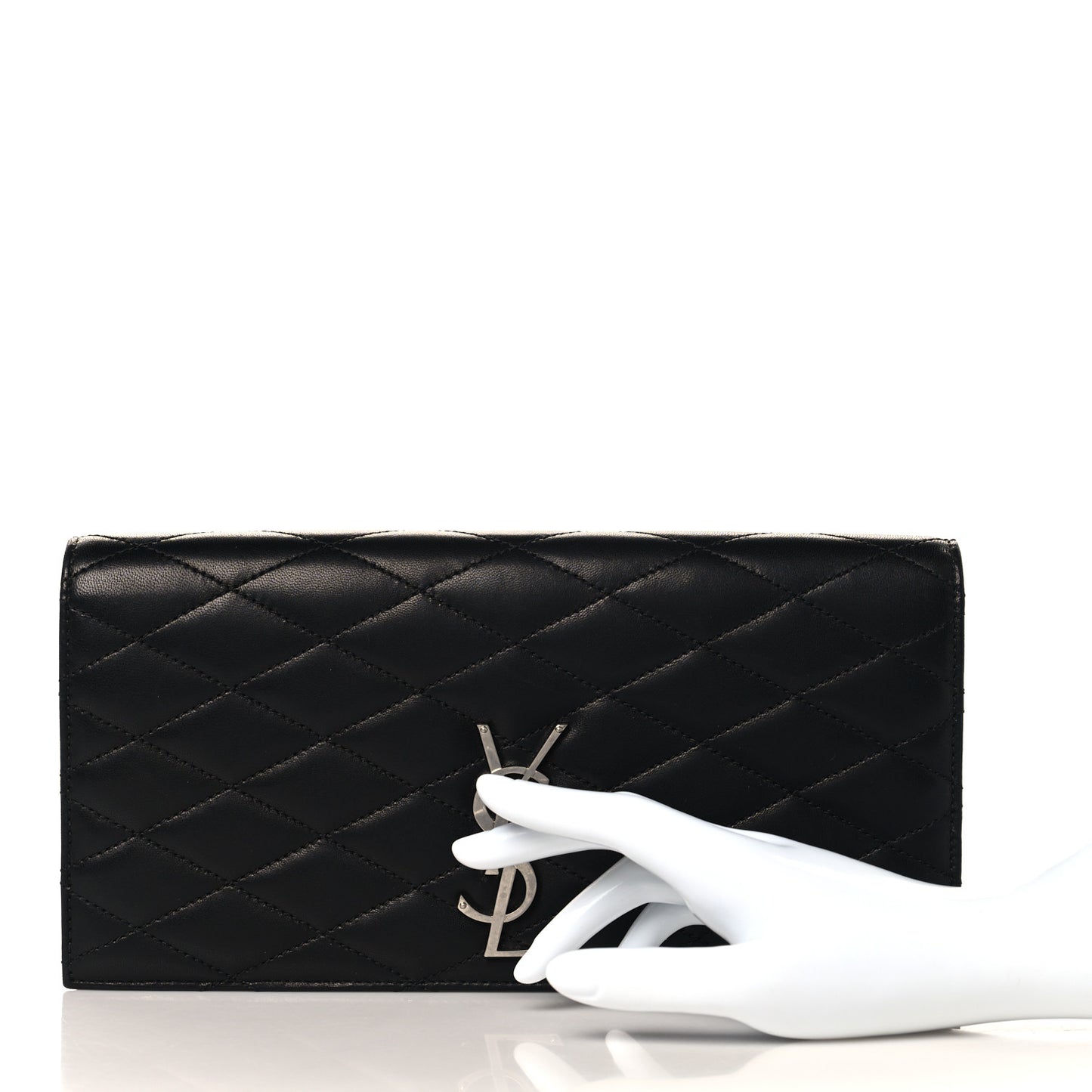 Lambskin Quilted Kate Clutch Black