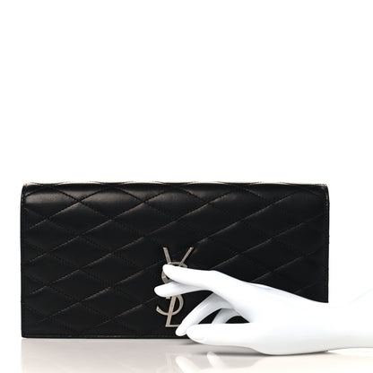 Saint Laurent Lambskin Quilted Kate Clutch Black 2 of 6