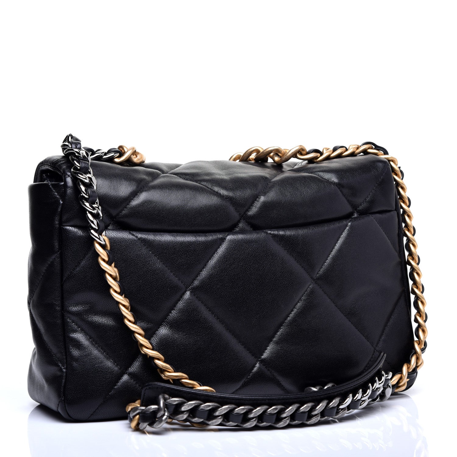 Chanel Goatskin Quilted Large 19 Flap Black 3 of 11