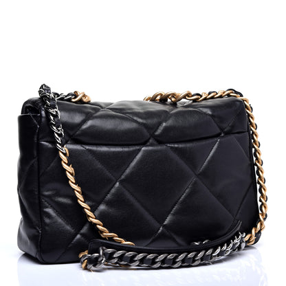 Chanel Goatskin Quilted Large 19 Flap Black 3 of 11