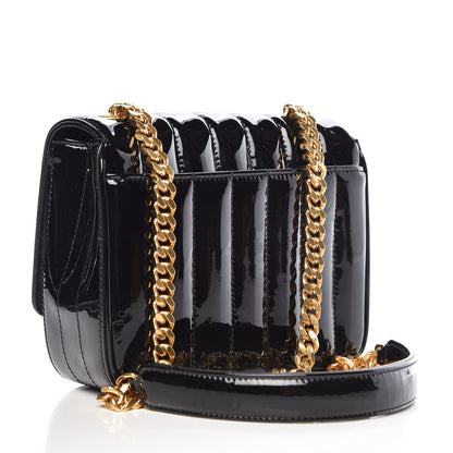 Saint Laurent Patent Calfskin Matelasse Monogram Small Vicky Chain Bag Black 3 of 11