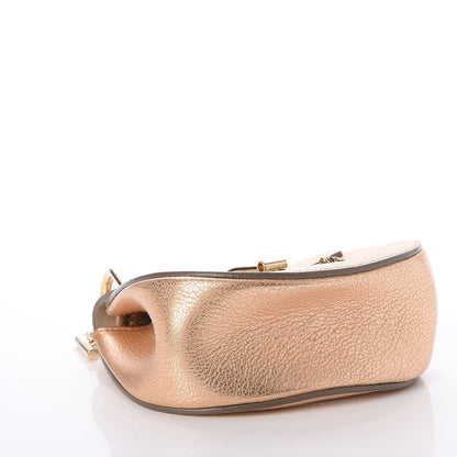 Chloe Metallic Grained Goatskin Nano Drew Shoulder Bag Abstract Gold 4 of 10