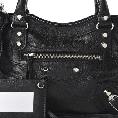 Balenciaga Agneau Classic Silver Hardware Mini City Black 10 of 10