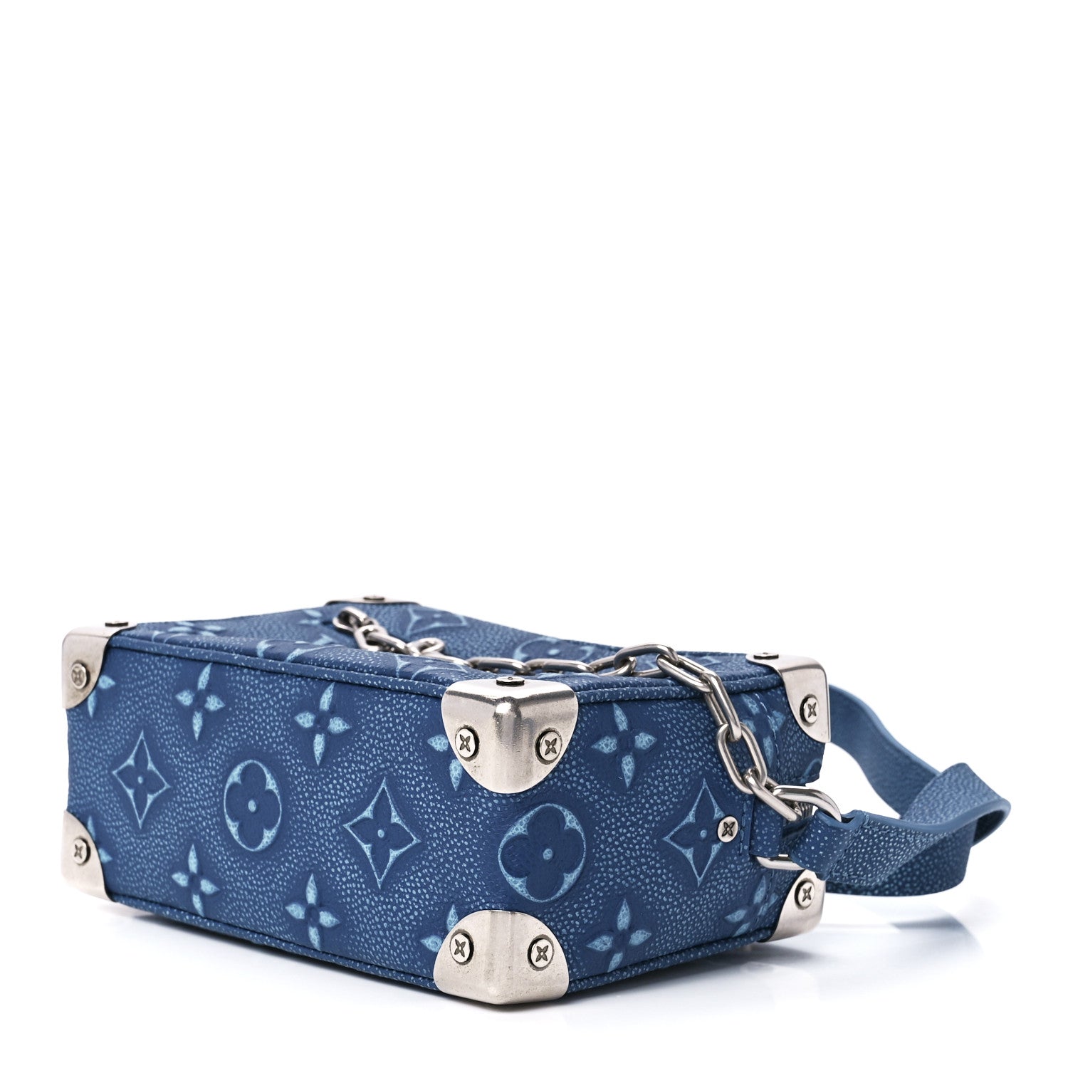 Louis Vuitton Cowhide Monogram Mini Soft Trunk Denim Blue 8 of 10