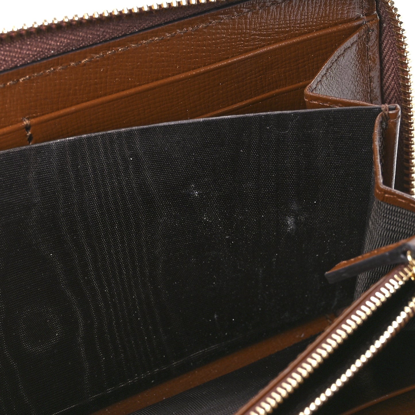 GG Supreme Monogram Azalea Calfskin Horsebit 1955 Zip Around Wallet Beige Ebony Brown Sugar
