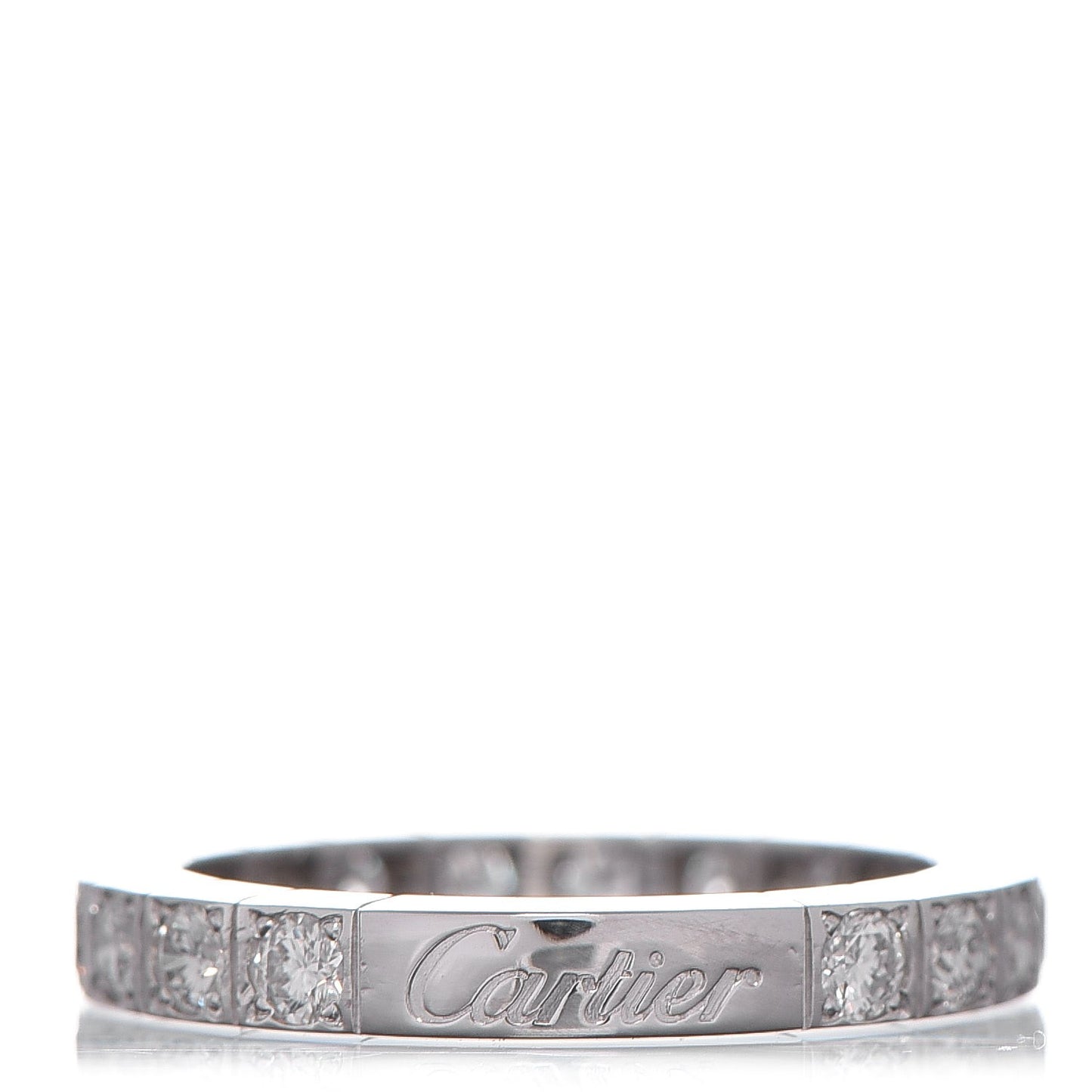 18K White Gold Diamond 3mm Lanieres Ring 52 6
