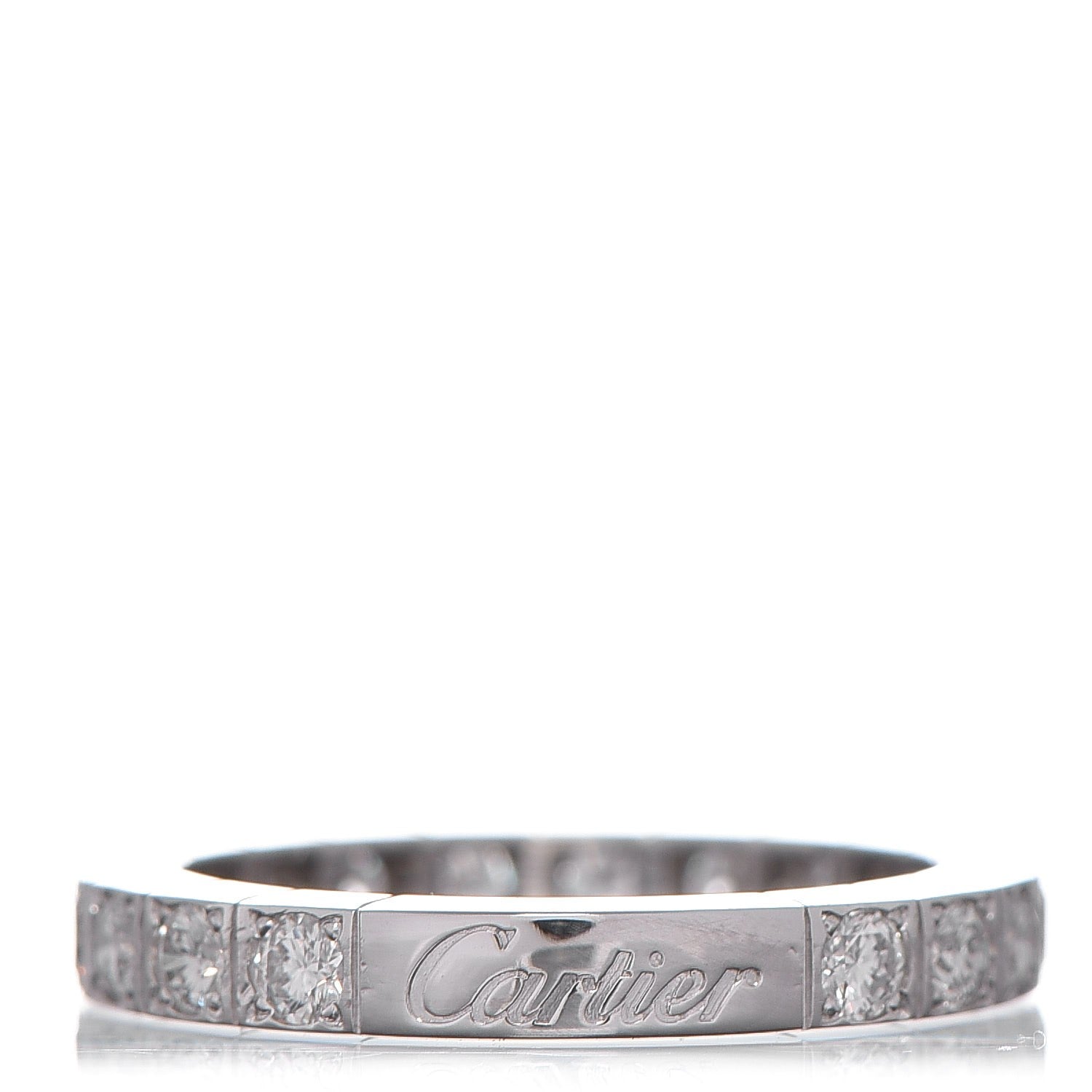 Cartier 18K White Gold Diamond 3mm Lanieres Ring 52 6 1 of 4