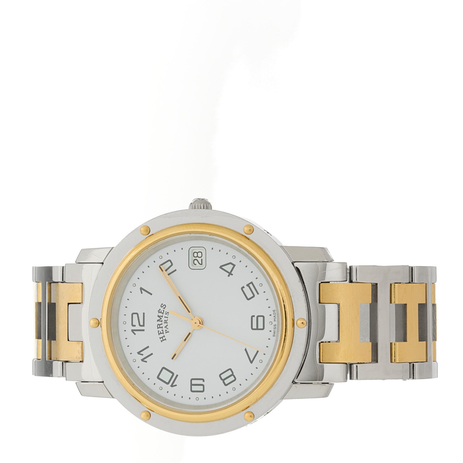 Hermes Stainless Steel 36mm Clipper Quartz Watch White 2 of 4