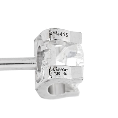 Cartier 18K White Gold Diamond .50ctw C De Cartier Earrings 4 of 5