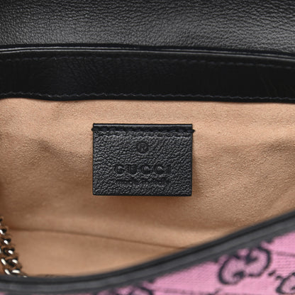 Gucci Monogram Multicolor Matelasse Diagonal Super Mini GG Marmont Shoulder Bag Pink Blue 6 of 12