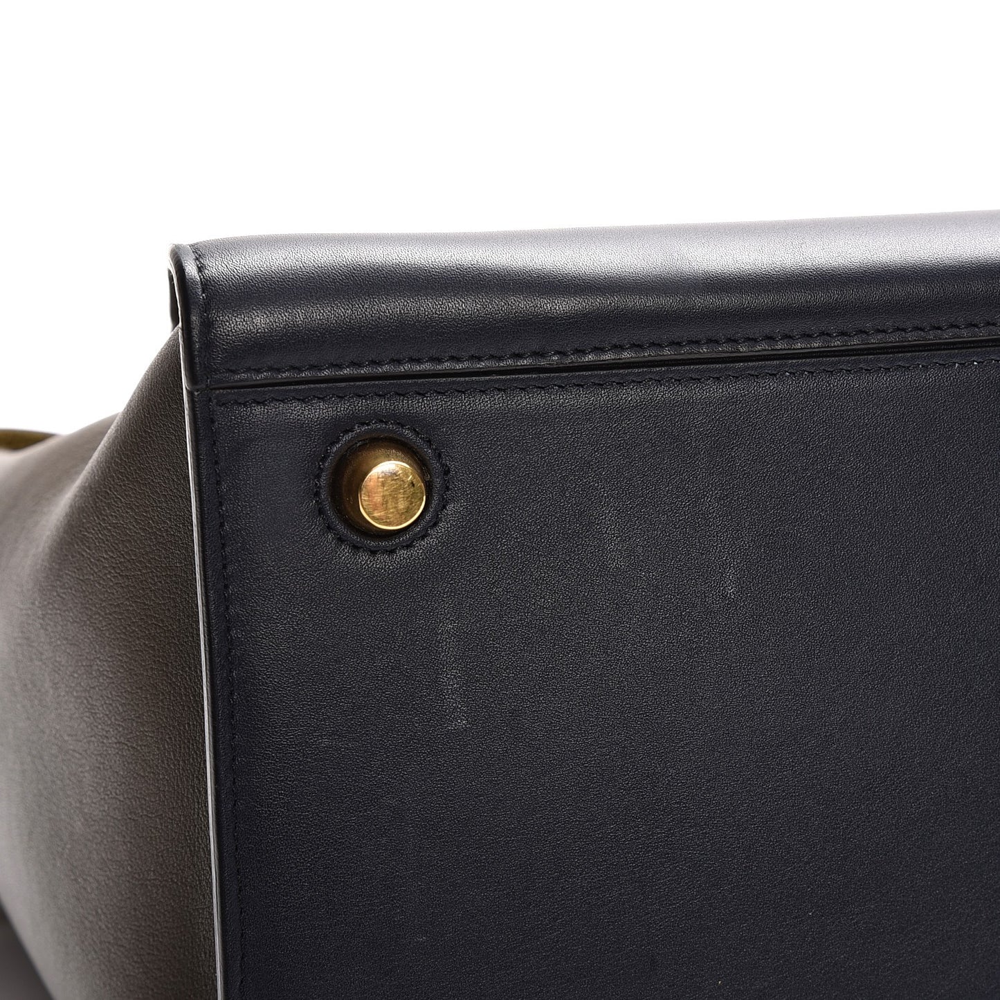 Smooth Calfskin Small Tri-Color Ring Bag Navy