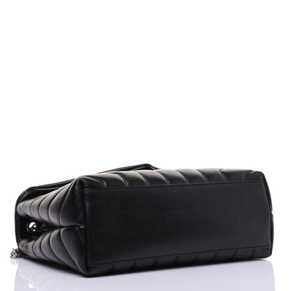 Saint Laurent Calfskin Y Quilted Monogram Small Loulou Chain Satchel Black 4 of 19