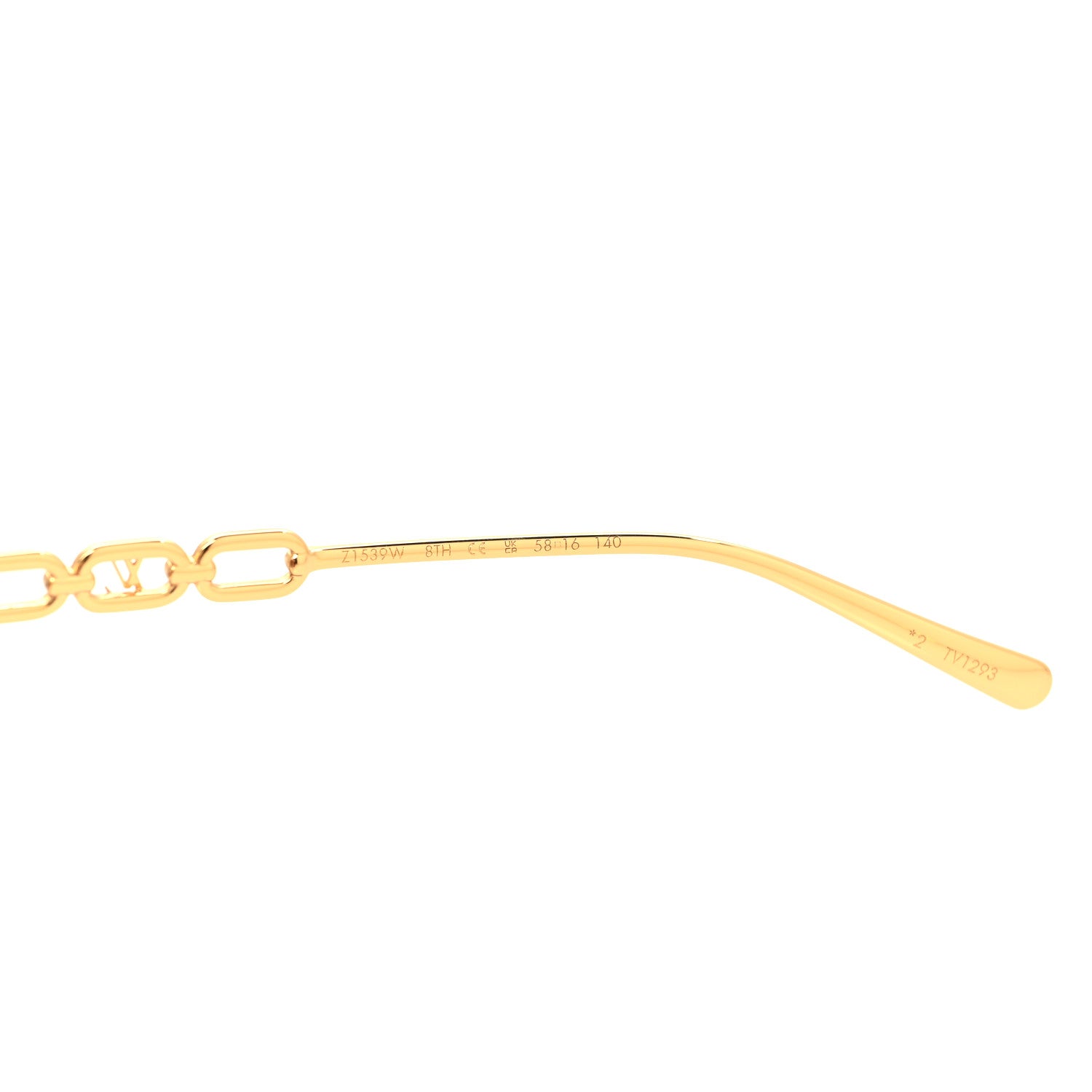 Louis Vuitton Metal My LV Chain Pilot Sunglasses Z1539W Gold