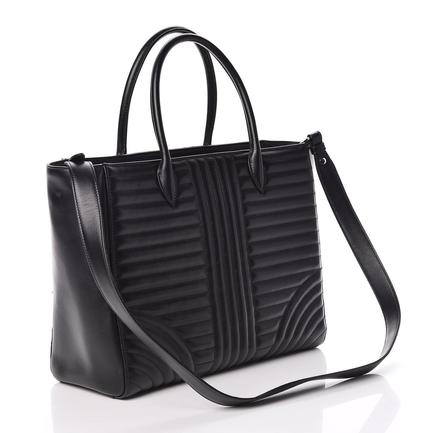 Soft Calfskin Impunture Diagramme Tote Black