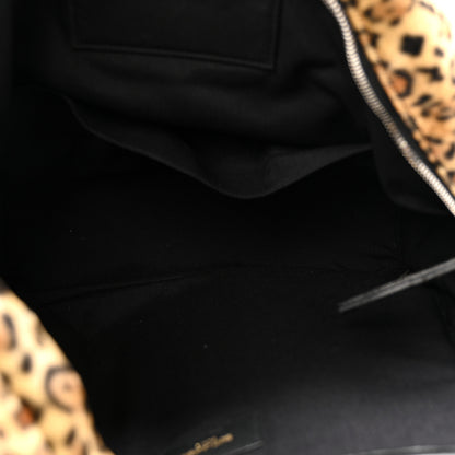 Saint Laurent Velvet Printed Leopard Classic Hunting Backpack Brown 5 of 13