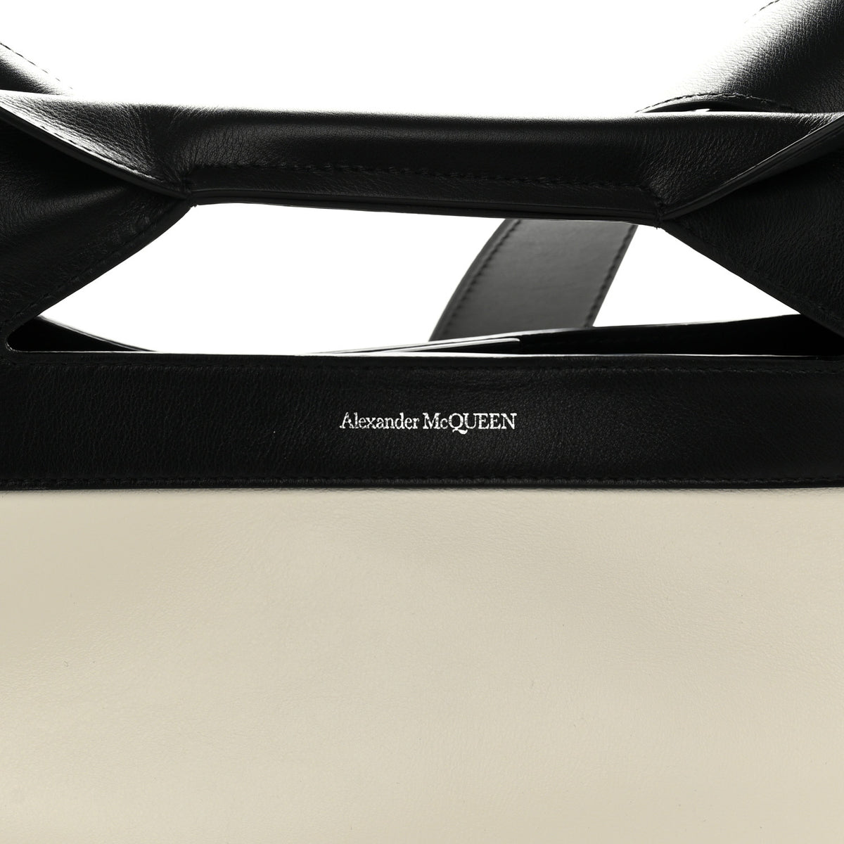 Alexander McQueen Calfskin Small The Bow Bag White Black 8 of 10