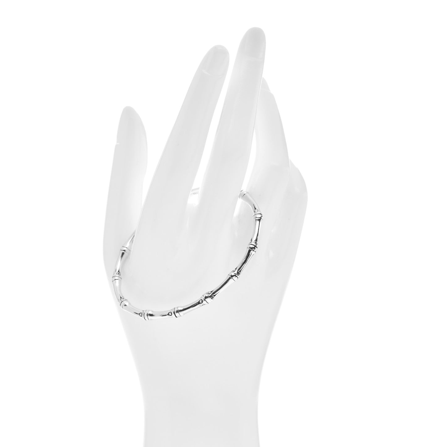 Sterling Silver 4mm Bamboo Flex Cuff Bracelet