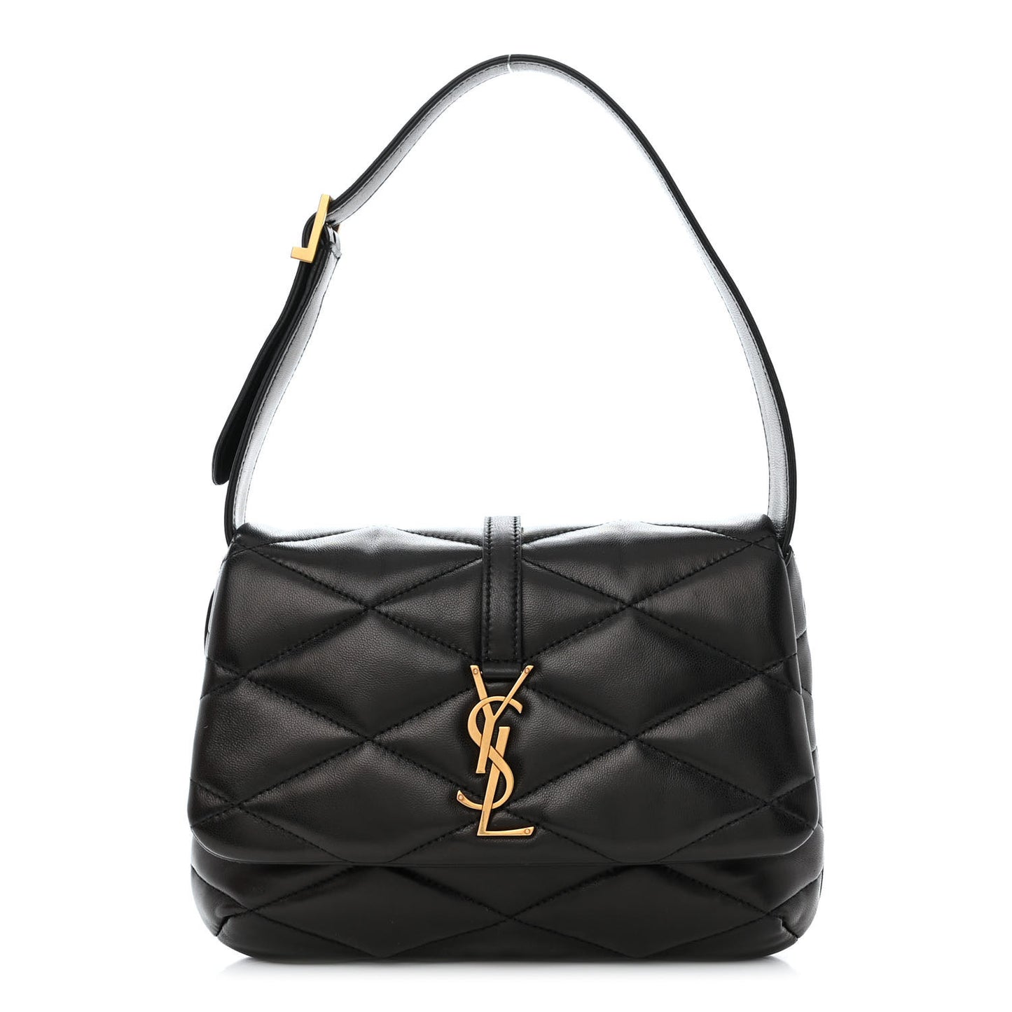 Lambskin Quilted Le 57 Diamond Shoulder Bag Black