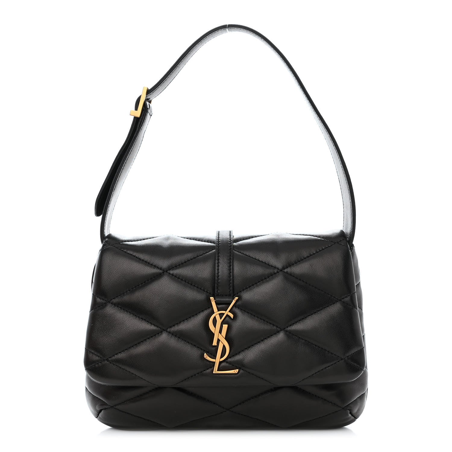 Saint Laurent Lambskin Quilted Le 57 Diamond Shoulder Bag Black 1 of 10