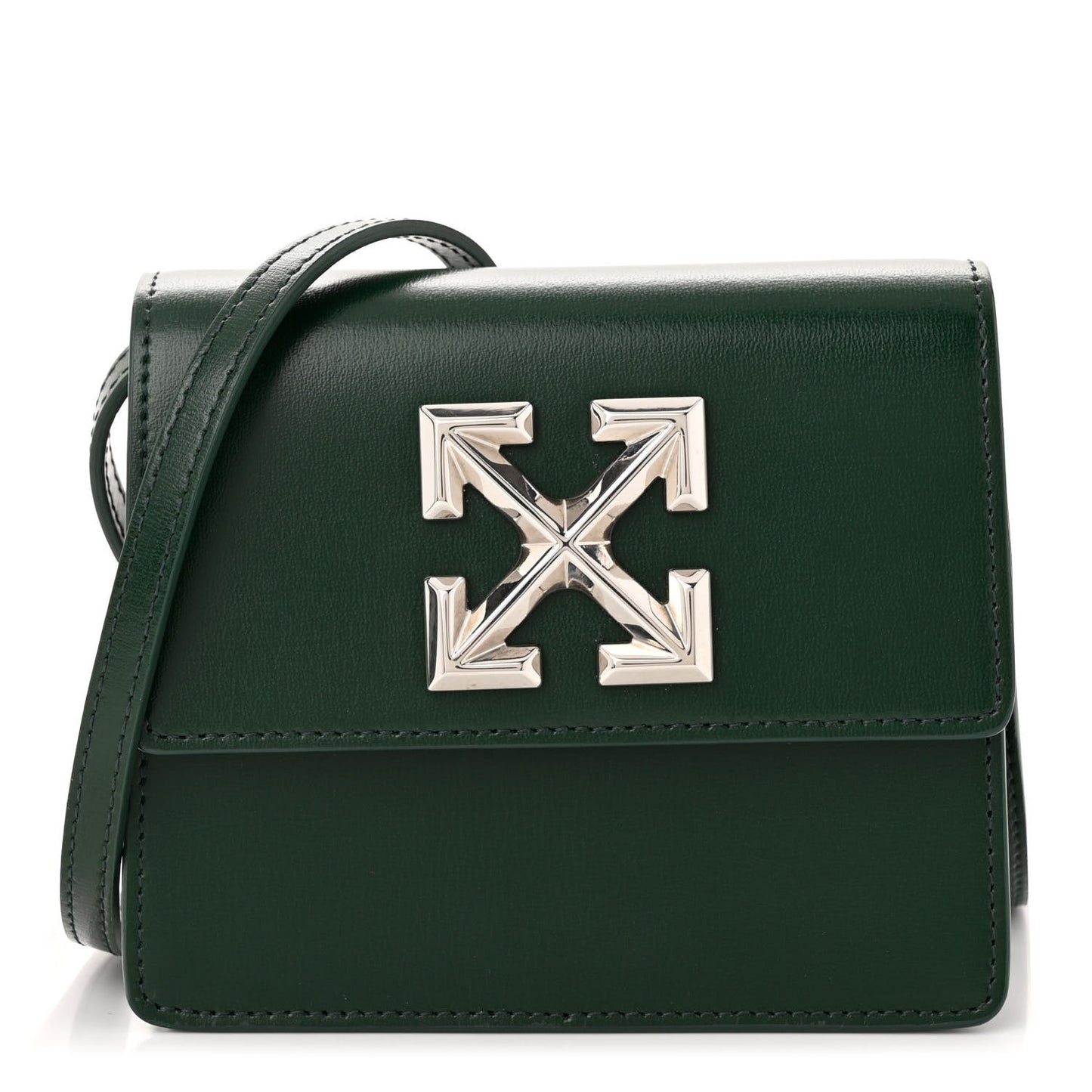 Calfskin Jitney 0.7 Crossbody Bag Dark Green