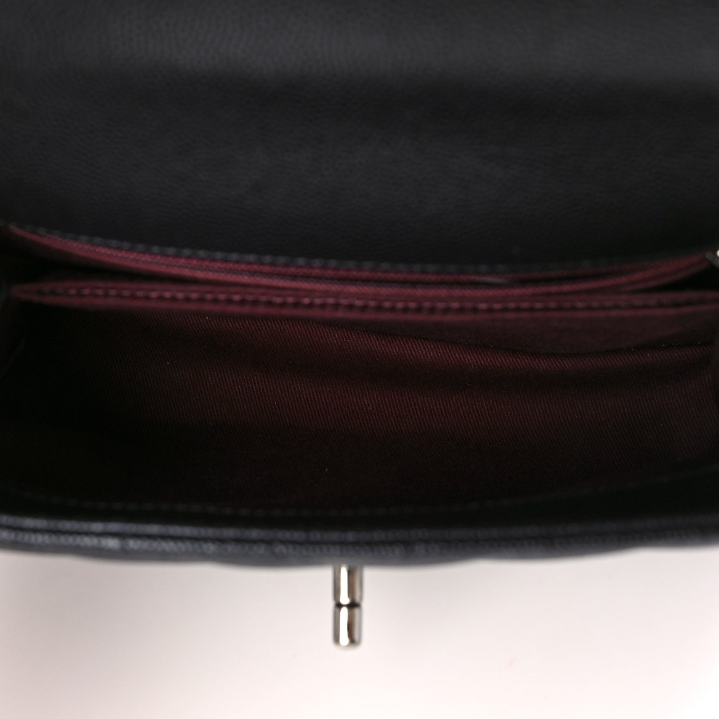 Caviar Chevron Quilted Mini Coco Handle Flap Black