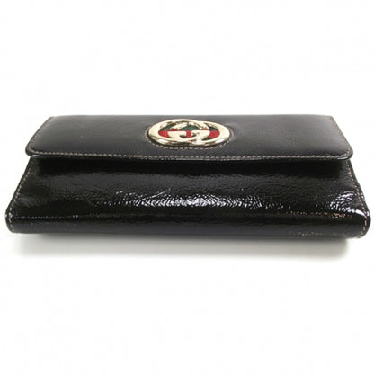 Gucci Patent Britt Continental Wallet Black 4 of 8
