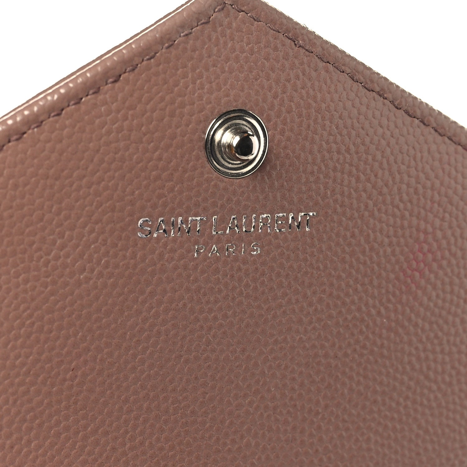 Saint Laurent Grain De Poudre Matelasse Chevron Monogram Chain Wallet Light Taupe 6 of 10