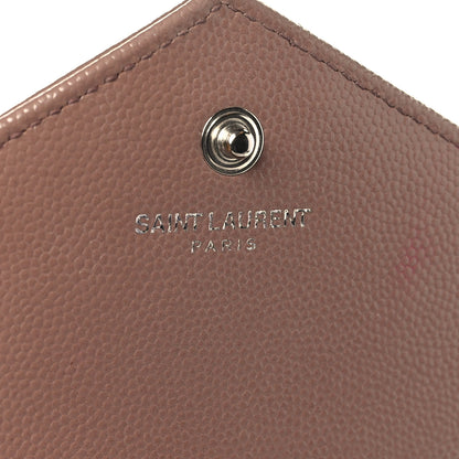 Saint Laurent Grain De Poudre Matelasse Chevron Monogram Chain Wallet Light Taupe 6 of 10