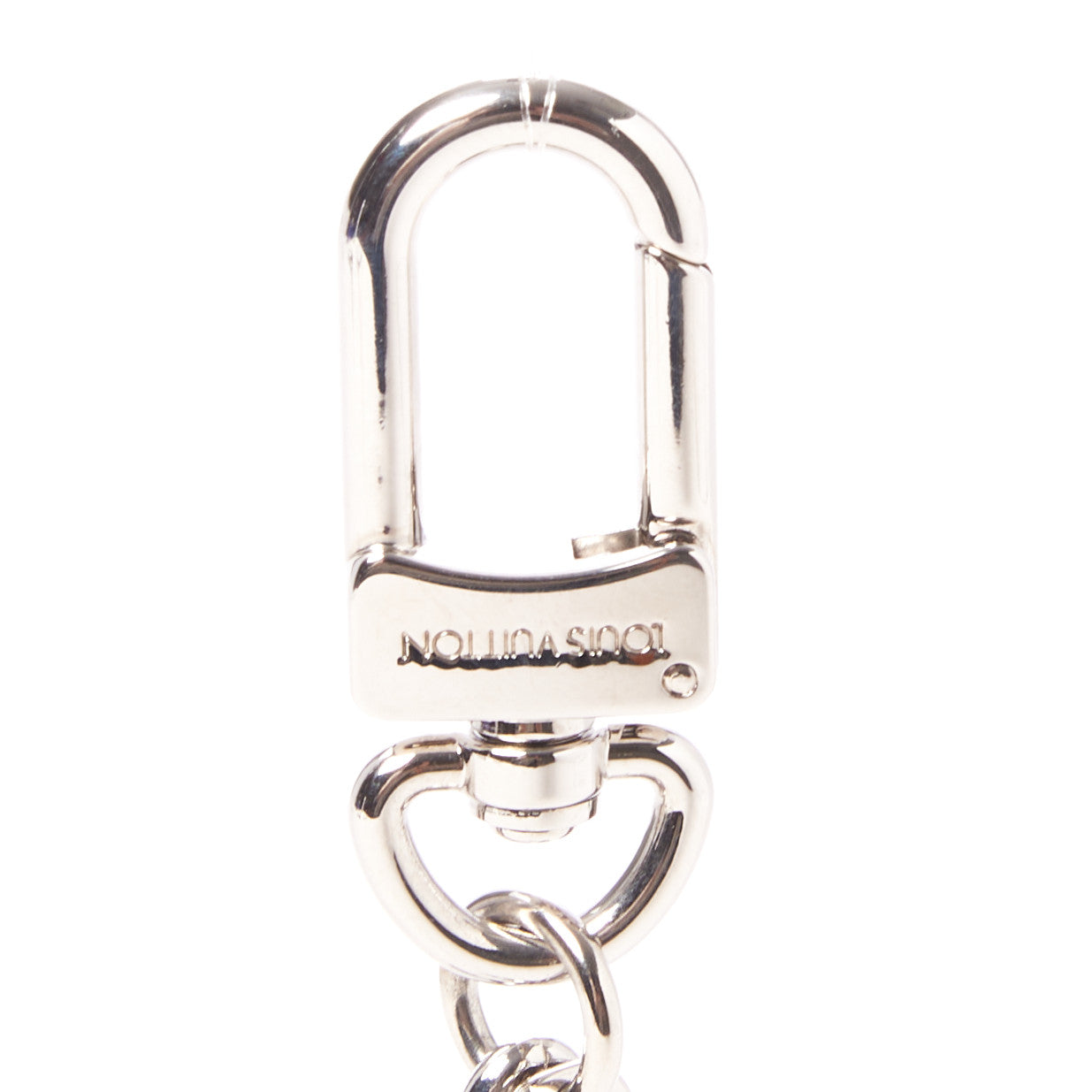 LV Facettes Bag Charm Key Holder Silver