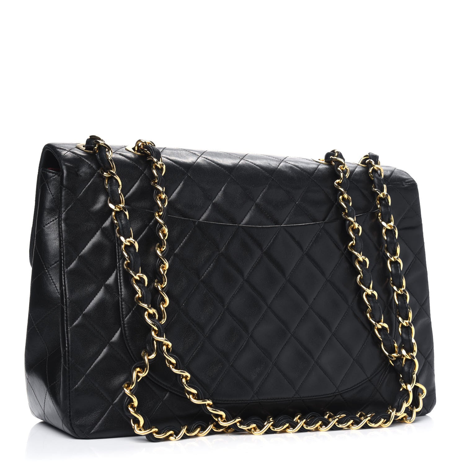 Chanel Lambskin Quilted XL Jumbo Single Flap Black 2 of 15