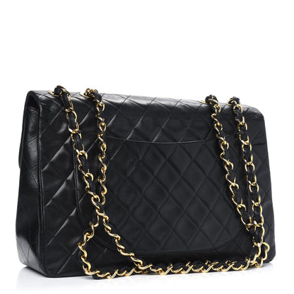 Chanel Lambskin Quilted XL Jumbo Single Flap Black 2 of 15