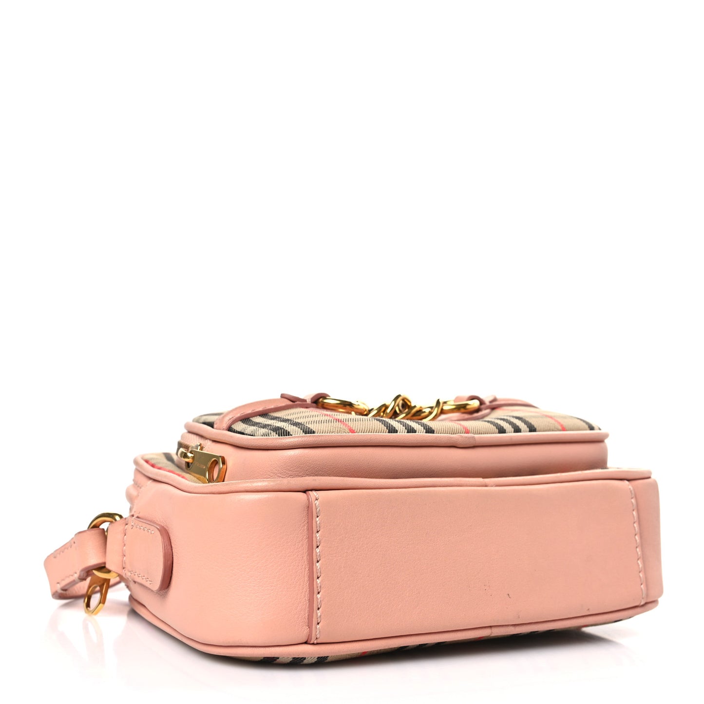 Smooth Calfskin 1983 Knight Check Link Camera Bag Peach
