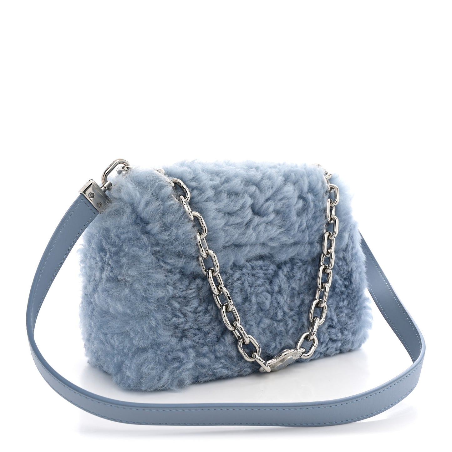 Shearling Twist Shoulder Bag PM Blue