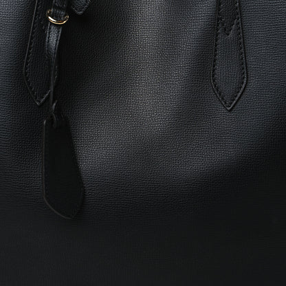 Burberry Grainy Calfskin Haymarket Check Small Reversible Tote Black 11 of 16