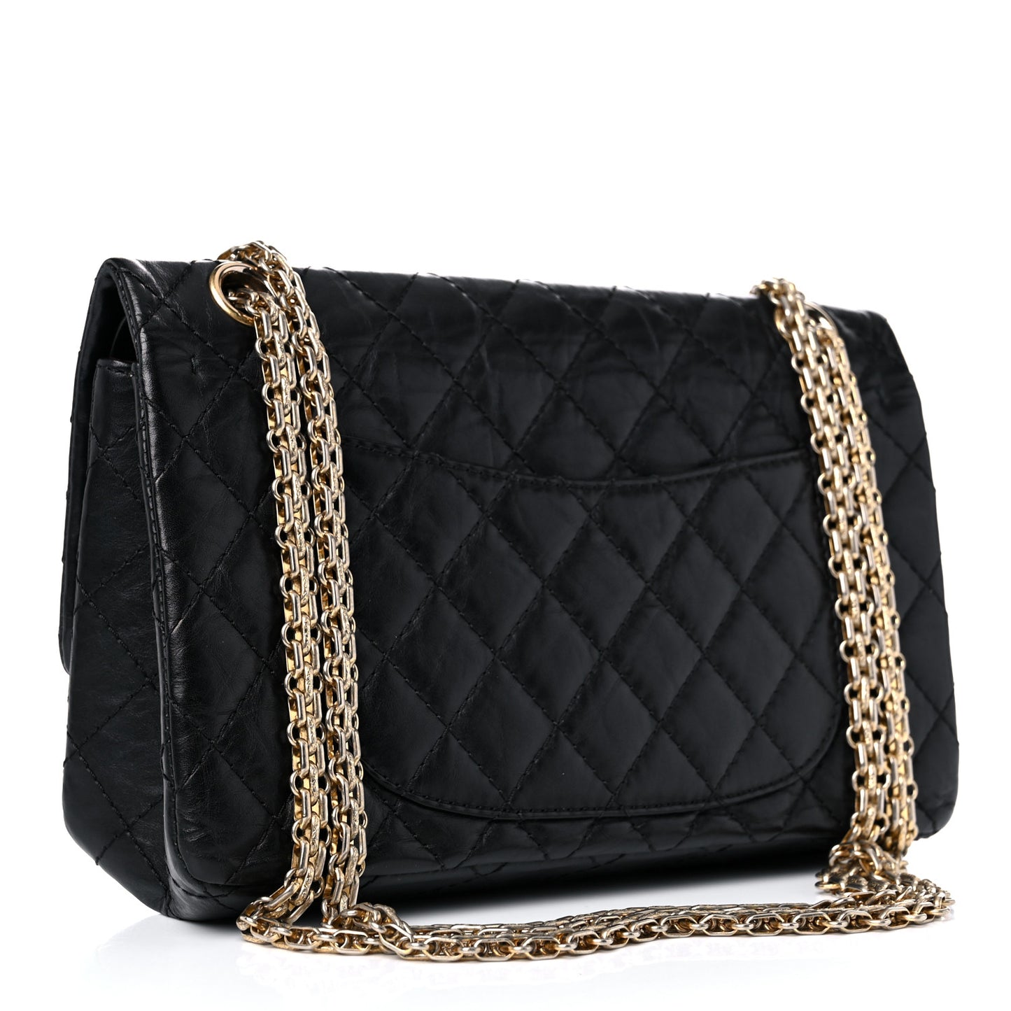 Aged Calfskin Quilted 2.55 Reissue 225 Flap Black