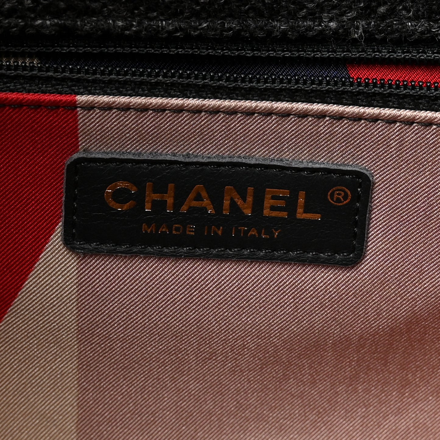 Wool Tweed Quilted Coco Neige Chain Around Flap Black