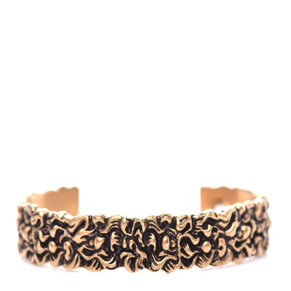 Gucci Metal Lion Mane Cuff Bracelet Aged Gold 1 of 6