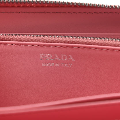 Prada X JAMES JEAN Glace Calfskin Rabbit Print Zip Around Wallet Opaline 6 of 6